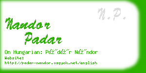 nandor padar business card